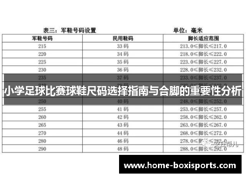 小学足球比赛球鞋尺码选择指南与合脚的重要性分析